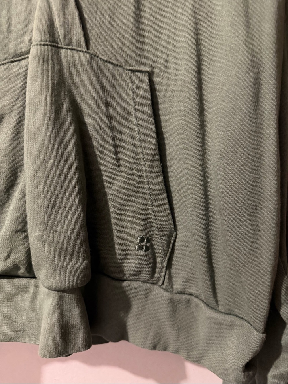 Sweaty Betty Olive V-Neck Hoodie Sweater - Picture 2 of 6